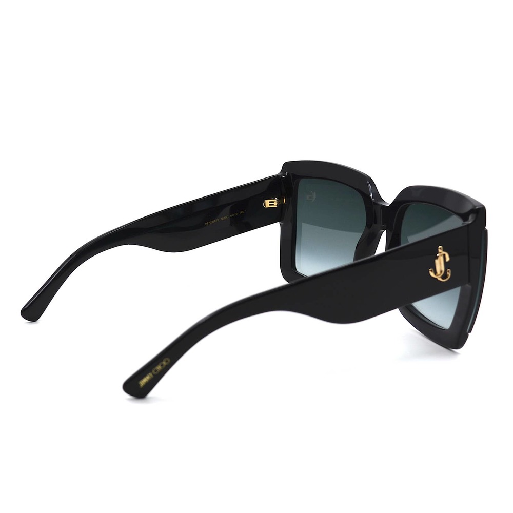 NEW JIMMY CHOO RENEE/S 807 BLACK GREY GRADIENT AUTHENTIC SUNGLASSES W/CHAIN - Picture 6 of 14